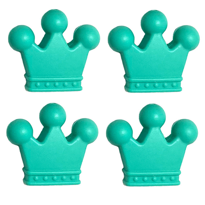 Venta al por mayor 35×30MM Crown Teethers Cuentas de silicona 50pcs